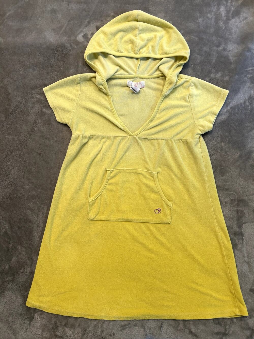Vintage 2000s Butter Yellow Kids OP Swimsuit Cover-Up Dress Boho Y2K beach